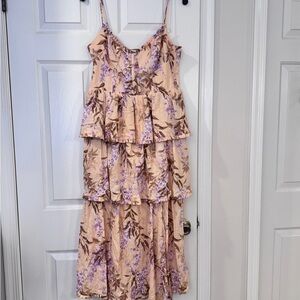 House of Harlow 1960 Floral Dress in Peach and Lavender
